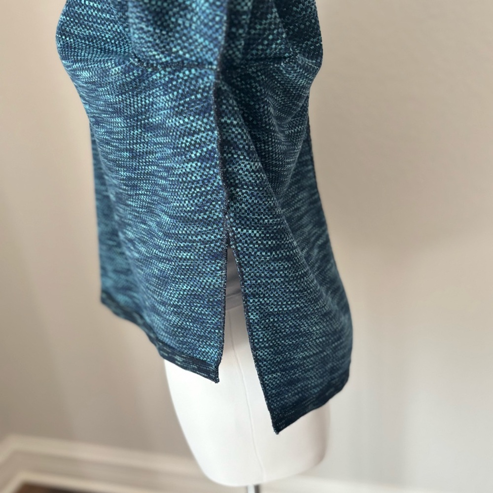 We the Free by Free People Sunny Days Space-Dye Turtleneck Sweater Blue Sz Small - Picture 5 of 10
